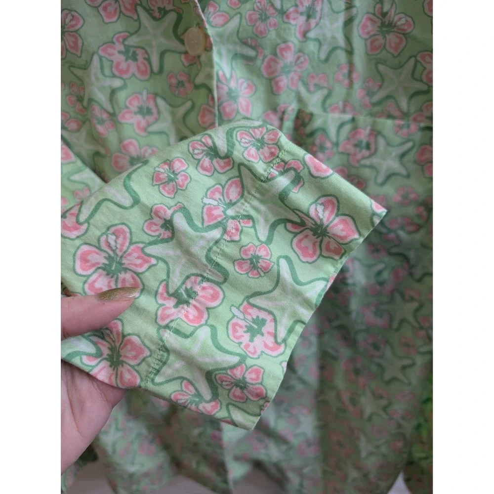 Vineyard Vines Women's Pajama Top‎ Starfish Floral Print Long Sleeve - Size XS